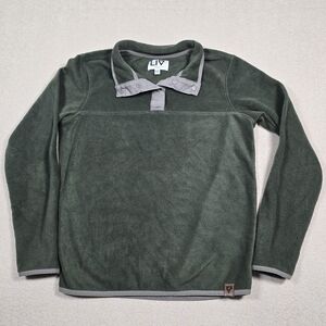 LIV Outdoor Green Fleece Pullover Snap Neck Youth Size 10/12